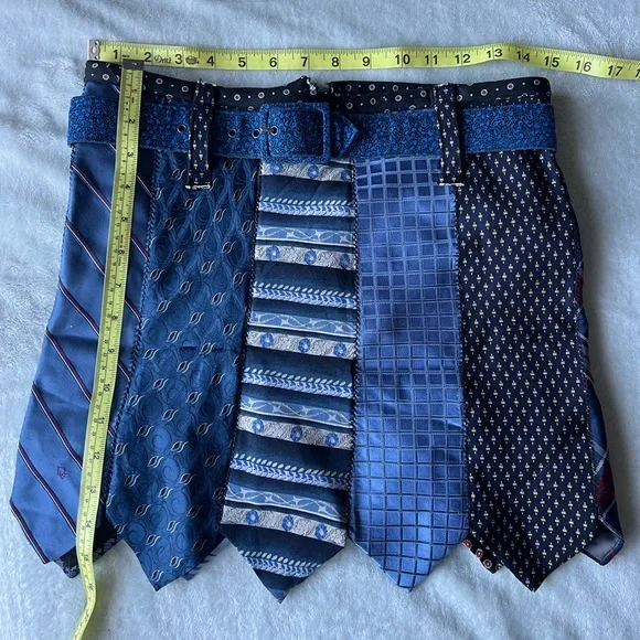 Dark Academia Whimsigoth Edgy Men Tie Mini Skirt with Belt Size Medium - Picture 6 of 7